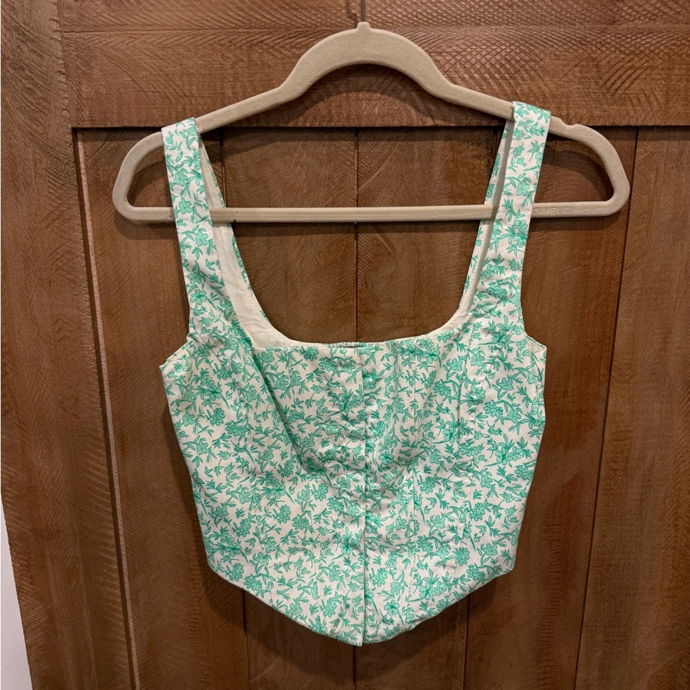 Zara Floral Green Women's Top